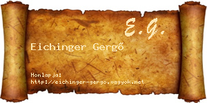 Eichinger Gergő névjegykártya